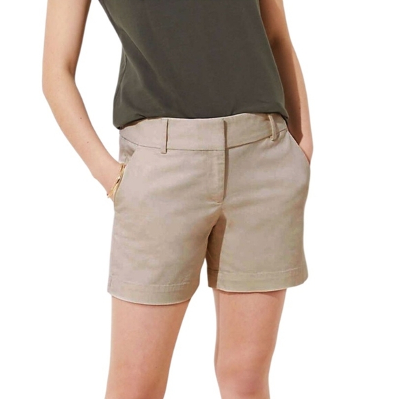 Ann Taylor LOFT - 5" High Waist Khaki Shorts - Picture 1 of 11